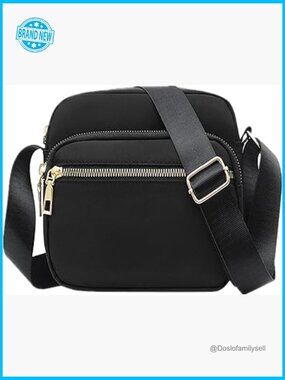 Nylon Crossbody Messenger Bag Waterproof Casual Multi-Pocket Purse Lightweight